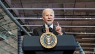 US President Joe Biden delivers remarks to tout the benefits of the 
