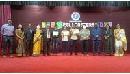Officials with winners of the BPS Spell Casters’ Inter-School Competition.