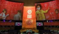 Malala Yousafzai speaks during the Transforming Education Summit on the sidelines of the United Nations General Assembly at UN headquarters in Manhattan, New York City, New York, US, on September 19, 2022. (REUTERS/Brendan McDermid)