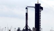 File Photo: A SpaceX Falcon 9 with the Crew Dragon capsule stands on Pad-39A in preparation for the first private astronaut mission to the International Space Station, from NASA's Kennedy Space Center in Cape Canaveral, Florida, US, on April 7, 2022. (REUTERS/Thom Baur)
