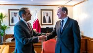 Deputy Prime Minister and Minister of Foreign Affairs H E Sheikh Mohammed bin Abdulrahman Al Thani and US National Security Council Coordinator for the Middle East and North Africa H E Brett McGurk during their meeting in New York.