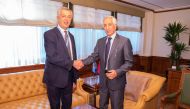 Minister of State for Foreign Affairs H E Sultan bin Saad Al Muraikhi and United Nations High Commissioner for Refugees H E Filippo Grandi during their meeting in New York.