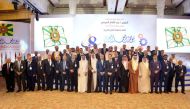Minister of Labour H E Dr. Ali bin Smaikh Al Marri with participants during  48th Arab Labour Conference.
