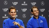 September 22, 2022 Team Europe's Roger Federer and Rafael Nadal during a press conference Action Images via Reuters/Andrew Boyers