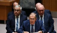 Russia's Foreign Minister Sergei Lavrov attends a meeting of the United Nations Security Council at the 77th Session of the United Nations General Assembly at UN Headquarters in New York City on September 22, 2022. Russian Foreign Ministry/Handout via REUTERS
