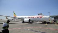 An Ethiopia’s Airlines Boeing 737 Max 8 plane to take off on a demonstration trip to resume flights from the Bole International Airport in Addis Ababa, Ethiopia, February 1, 2022. (REUTERS/Tiksa Negeri)