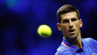 September 24, 2022 Team Europe's Novak Djokovic in action with Team World's Frances Tiafoe Action Images via Reuters/Andrew Boyers