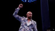 Tyson Fury acknowledges the crowd before the Joe Joyce vs Joseph Parker WBO Interim World Heavyweight Title fight at the  AO Arena, Manchester, Britain, on September 24, 2022.  Action Images via Reuters/Andrew Couldridge 