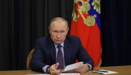 Russian President Vladimir Putin chairs a meeting on agriculture issues via video link in Sochi, Russia, on September 27, 2022. Sputnik/Gavriil Grigorov/Pool via REUTERS