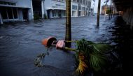 A flooded street is seen in downtown as Hurricane Ian makes landfall in southwestern Florida, in Fort Myers, Florida, U.S. September 28, 2022. Reuters/Marco Bello