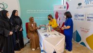 H E Sheikha Hind bint Hamad Al Thani, Vice Chairperson and CEO of Qatar Foundation, donating blood, yesterday.