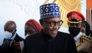 
Nigeria's President Muhammadu Buhari gives a statement on the coronavirus disease (COVID-19) vaccination, during a European Union - African Union summit, in Brussels, Belgium, on February 18, 2022.  File Photo / Reuters
