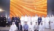Minister of Culture H E Sheikh Abdulrahman bin Hamad Al Thani with officials and award winners.