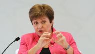 The International Monetary Fund Managing Director, Kristalina Georgieva, speaks at a conference in Riyadh, Saudi Arabia, on October 3, 2022. REUTERS/Ahmed Yosri/File Photo