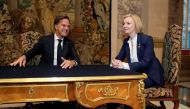 British Prime Minister Liz Truss speaks with the Prime Minister of the Netherlands Mark Rutte during a meeting on the sidelines of the European Political Community meeting at Prague Castle in Prague, Czech Republic, on October 6, 2022. Alastair Grant/Pool via REUTERS