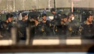 Iran's riot police forces stand in a street in Tehran, Iran, on October 3, 2022. WANA (West Asia News Agency) via REUTERS 