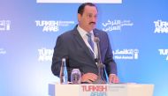 Undersecretary of the Ministry of Commerce and Industry H E Sultan bin Rashid Al Khater addressing the forum, recently. 