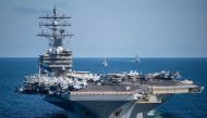 South Korean and US Naval Vessels including aircraft carrier USS Ronald Reagan take part in a joint navy exercise off South Korea coast, in this handout photo provided by South Korean Navy and relased by Yonhap on September 29, 2022. File Photo / Reuters