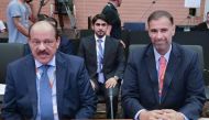 Minister of Environment and Climate Change H E Sheikh Dr. Faleh bin Nasser bin Ahmed bin Ali Al Thani (right) during the 9th ministerial conference on Education for Circular Economy in Nicosia.