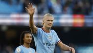 October 8, 2022 Manchester City's Erling Braut Haaland celebrates after the match Action Images via Reuters/Jason Cairnduff