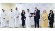 Vice Chairman of the National Human Rights Committee H E Dr. Mohammed bin Saif Al Kuwari with Andrew Patrick, UK’s Envoy on Migration and Modern Slavery, and other officials. 