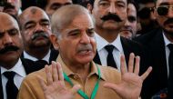 Pakistani PM Shehbaz Sherif gestures as he speaks to the media at the Supreme Court of Pakistan in Islamabad, Pakistan, on April 7, 2022. File Photo / Reuters

