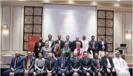 Ambassador of Australia to Qatar H E Jonathan Muir during the annual celebrations of Engineers Australia Qatar Chapter with EAQC officials.