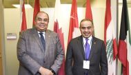 Minister of Finance H E Ali bin Ahmed Al Kuwari with Executive Director at IMF Dr. Mahmoud Mohiuddin during the meeting.