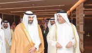 Minister of Communications and Information Technology, H E Mohammed bin Ali Al Mannai with Minister of Communications and Information Technology of the Kingdom of Saudi Arabia H E Eng. Abdullah Alswaha during his visit to Doha, yesterday.