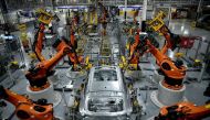 Autonomous robots assemble an X model SUV at the BMW manufacturing facility in Greer, South Carolina, US, on November 4, 2019.  File Photo / Reuters
