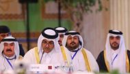 H E Dr. Mutlaq bin Majed Al Qahtani with Qatar's delegation during the conference.