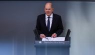German Chancellor Olaf Scholz addresses the lower house of parliament, the Bundestag, in Berlin, Germany October 20, 2022. Reuters/Lisi Niesner