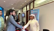 A Vodafone Qatar official interacting with students from Texas A&M University at Qatar’s ‘Career Cafe’ event, in Doha, recently. 