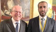 CEO of Qatar International Court and Dispute Resolution Centre (QICDRC) Faisal Rashid Al Sahouti, with the Hon. Justice Robin Knowles, judge of the High Court of England and Wales, during the event.   