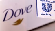 Unilever logo is seen on a Dove soap box in this illustration taken on January 17, 2022. File Photo / Reuters
