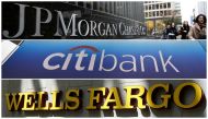Signs of JP Morgan Chase Bank, Citibank and Wells Fargo & Co. bank are seen in this combination photo from Reuters files.  File Photo / Reuters