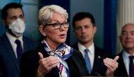File Photo: US Secretary of Energy Jennifer Granholm during a briefing about the bipartisan infrastructure law at the White House in Washington, US, May 16, 2022. (REUTERS/Elizabeth Frantz)