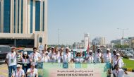Officials and participants during the AAB Toyota Hybrid Media Drive event, in Doha, recently.