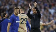 Chelsea manager Graham Potter applauds fans after their EPL match against Bighton & Hove Albion at The American Express Community Stadium, Brighton, Britain, on October 29, 2022.  Action Images via Reuters/John Sibley