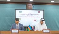 Qatar Chamber board member Eng. Ali Abdullatif Al Misnad and Chairman of the SMEs Business Development Agency Orkhan Mammadov during the MoU signing.