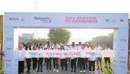Participants during the walkathon organised by Naseem Healthcare to raise awareness on breast cancer.