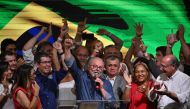 Elected president for the leftist Workers Party (PT) Luiz Inacio Lula da Silva speaks after winning the presidential run-off election, in Sao Paulo, Brazil, on October 30, 2022.Photo by Nelson Almeida / AFP