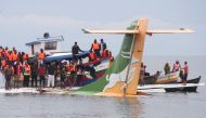 Rescuers attempt to recover the Precision Air passenger plane that crashed into Lake Victoria in Bukoba, Tanzania, November 6, 2022. (REUTERS)