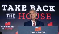 House Minority Leader Rep. Kevin McCarthy (R-CA) delivers remarks to supporters during a watch party on November 9, 2022 in Washington, DC. Sarah Silbiger/Getty Images/AFP
