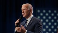 US President Joe Biden speaks at an event hosted by the Democratic National Committee to thank campaign workers, at Howard Theatre in Washington, DC, November 10, 2022. (Photo by Mandel NGAN / AFP)