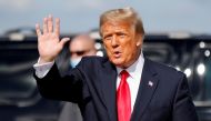 Former US President Donald Trump waves as he arrives at Palm Beach International Airport in West Palm Beach, Florida, US, on January 20, 2021. File Photo / Reuters
