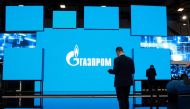 The logo of Gazprom is displayed on a screen during the Saint Petersburg international gas forum in Saint Petersburg, Russia, September 15, 2022. (REUTERS/Anton Vaganov)