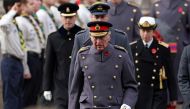 Britain's Prince Edward, Earl of Wessex, Britain's King Charles III, Britain's Prince William, Prince of Wales and Britain's Princess Anne, Princess Royal attend the Remembrance Sunday ceremony at the Cenotaph on Whitehall in central London, Britain, November 13, 2022. (Isabel Infantes/Pool via Reuters)