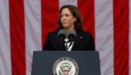 US Vice President Kamala Harris speaks at a Veterans Day event at Arlington National Cemetery, in Arlington, Virginia, US, on November 11, 2022. REUTERS/Tom Brenner/File Photo