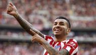 Atletico Madrid's Angel Correa celebrates scoring their first goal at the LaLiga match, Madrid, Spain - October 8, 2022. (REUTERS/Juan Medina)